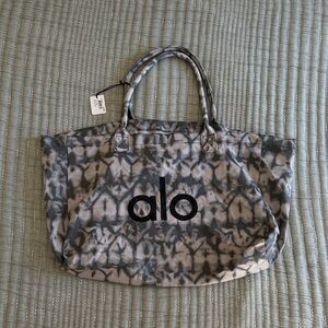 ALO Yoga Gray Tiedye Canvas Tote Bag